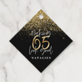 Moderne typografie goud 65ste verjaardag dank  bedankjes labels (Voorkant)