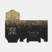 Moderne typografie goud glitters chic 50ste verjaa bedankdoosjes (Uitgevouwen)