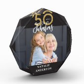 moderne typografie gouden zwarte 50e verjaardag fo fotoblokken (Links)