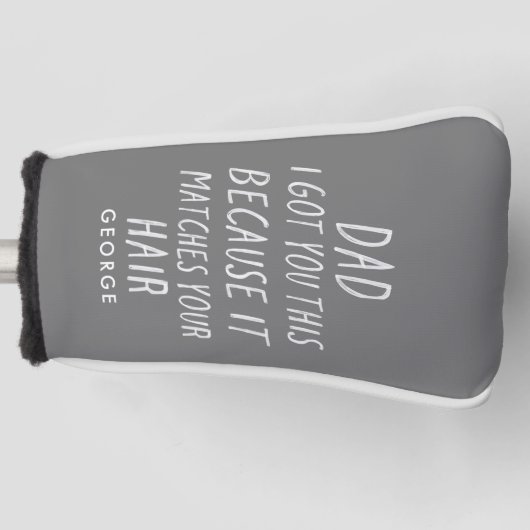 Moderne typografie grappig pap grijs haar dag golfheadcover