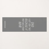 Moderne typografie grappig pap grijs haar dag  yogamat (Achterkant (horizontaal))