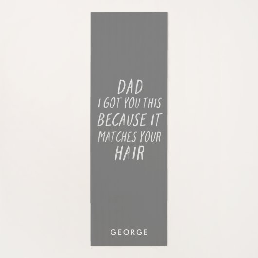 Moderne typografie grappig pap grijs haar dag  yogamat (Achterkant)