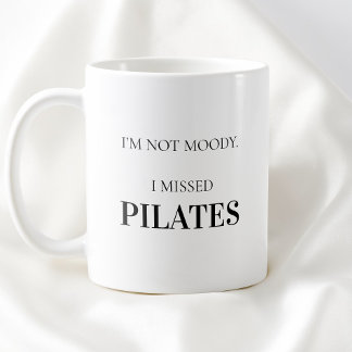 Moderne typografie grappige humor Pilates citaat Koffiemok