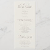 Moderne typografie greige huwelijksprogramma programma (Voorkant)