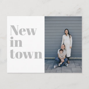 Moderne Typografie Grijze Foto Nieuw Huis Verhuize Aankondigingskaart