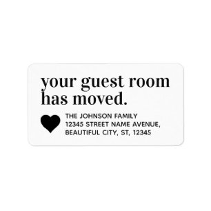 Moderne Typografie Guest Room Moving Black Etiket