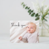 Moderne typografie Hartelijk dank Aangepaste foto' Aankondigingskaart (Staand voorkant)