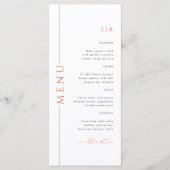 Moderne Typografie Helder Sinaasappel Wedding Menu (Voorkant)