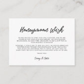 Moderne typografie Honeymoon wish Informatiekaartje (Voorkant)