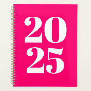 Moderne typografie hot pink custom year monogram planner