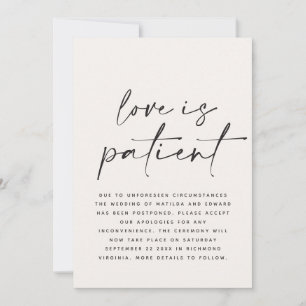 Moderne typografie huwelijk uitgesteld save the da date