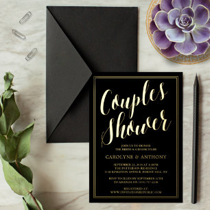 Moderne typografie huwelijksparen bruiloft cadeau folie uitnodiging