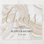 moderne typografie in marmer en goud sparkling wijnetiket (Enkel label)