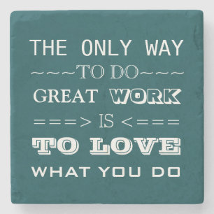 Moderne typografie Inspirerend citaat Stenen Onderzetter