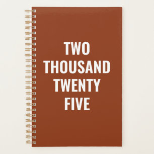 Moderne typografie jaar terracotta aangepaste teks planner