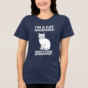Moderne typografie kattenfluisteraar superkracht g Tri-Blend shirt