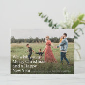 Moderne typografie Kerst-feestdag Kaart (Staand voorkant)