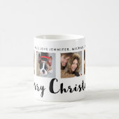 Moderne Typografie Kerstmis Vier Fotoraster Koffiemok (Center)