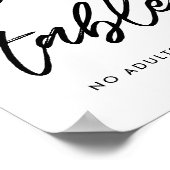 Moderne typografie Kinder tafeltrouwbord Poster (Hoek)