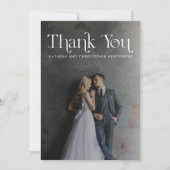 Moderne Typografie kopregel Fotobruiloft Bedankkaart (Voorkant)