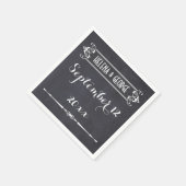 Moderne typografie,  krijtbord bruiloft servetten (Hoek)