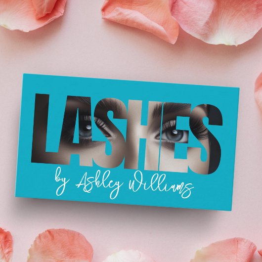Moderne typografie "LASHES" van de kunstenaar Visitekaartje