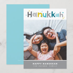 MODERNE TYPOGRAFIE leuk kleurrijk fotoportret Feestdagenkaart