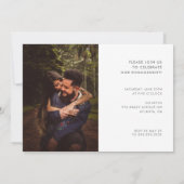 Moderne Typografie Lichte Sage Foto Verloving Aankondiging (Achterkant)