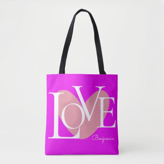 Moderne Typografie LOVE Text Design Draagtas (Voorkant)
