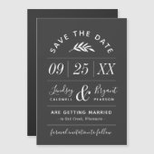 Moderne Typografie Magnetische Save the Date Kaart (Voorkant / Achterkant)