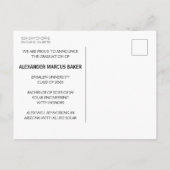 Moderne Typografie Male College Afstuderen Aankondigingskaart (Achterkant)