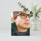 Moderne Typografie Male College Afstuderen Aankondigingskaart (Staand voorkant)