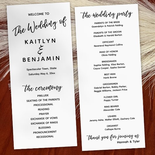 Moderne typografie met handschrift Eenvoudig wit Programma