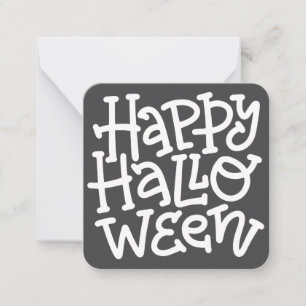 Moderne Typografie met witte schedel en Happy Hall Notitiekaartje