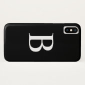 Moderne typografie met zwarte en witte monogram in Case-Mate iPhone case (Achterkant (horizontaal))