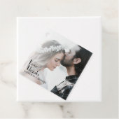 Moderne Typografie Minimale Foto Overlay Bruiloft Bedankjes Labels (In situ)