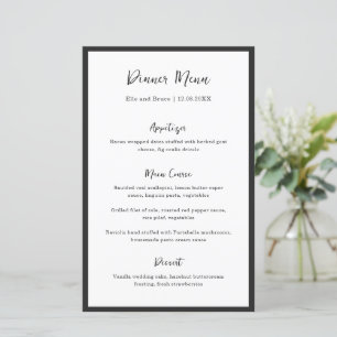 Moderne typografie Minimalistisch trouwmenu
