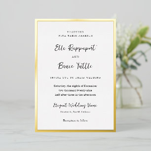 Moderne typografie Minimalistische bruiloft Folie Uitnodiging