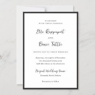 Moderne typografie Minimalistische bruiloft Magnetische Uitnodiging
