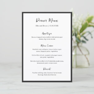 Moderne typografie Minimalistische bruiloft Menu