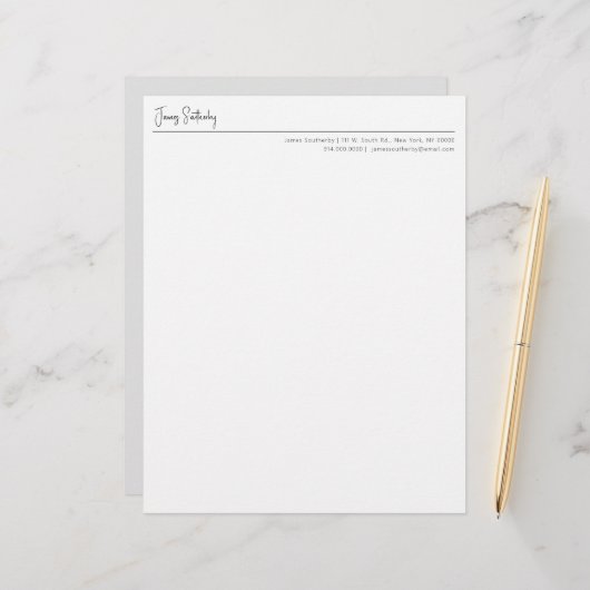 Moderne Typografie Minimalistische Mannelijke Stat (Voorkant / Achterkant in situ)