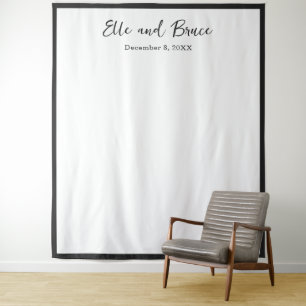 Moderne typografie minimalistische trouwachtergron wandkleed