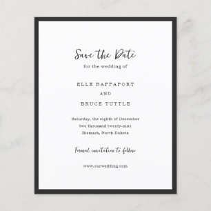 Moderne typografie Minimalistische trouwkaart Save Flyer