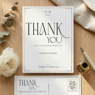 Moderne typografie Minimalistische trouwkaarten be Briefkaart