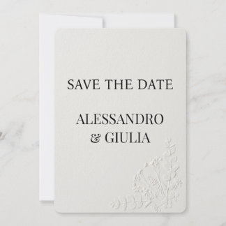 Moderne typografie Minimalistische zwarte en witte Save The Date