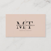 Moderne Typografie Monogram Boho Cream QR-code Visitekaartje (Voorkant)