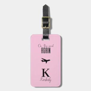 Moderne typografie monogram en naam gepersonalisee bagagelabel