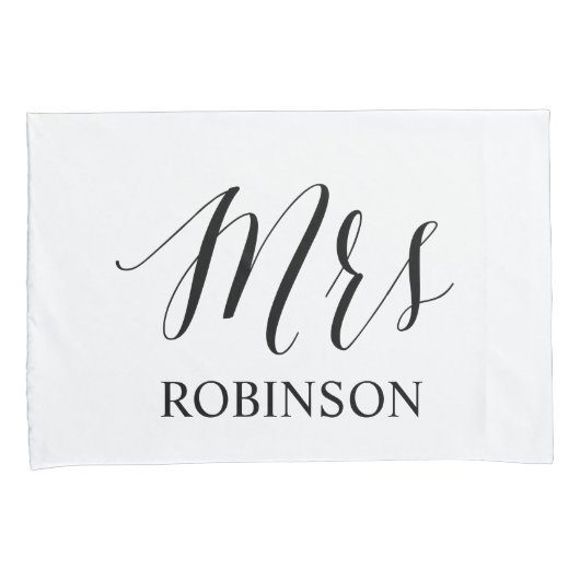 Moderne Typografie Mr. Couple Wedding Zijne Hers Kussensloop (Voorkant-Rechts)