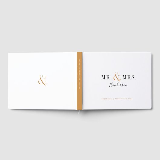 Moderne typografie Mr en Mrs herfstbruiloft Gastenboek (Volledig)