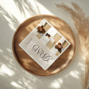 Moderne typografie multi foto afgestudeerd welkom servet